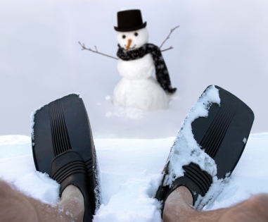 cold feet, flippers, snow man, feet